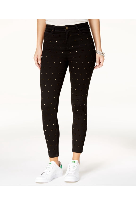 Juniors Studded Skinny Jeans Black With Studs No Zipper 3