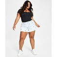 thumbnail image 1 of Tinseltown Trendy Plus Size High Rise Frayed Hem Mom Shorts Light Wash Butterfly 22W, 1 of 1