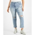 thumbnail image 1 of Tinseltown Trendy Plus Size Slim Straight Leg Cropped Jeans Neco Wash 24W, 1 of 1