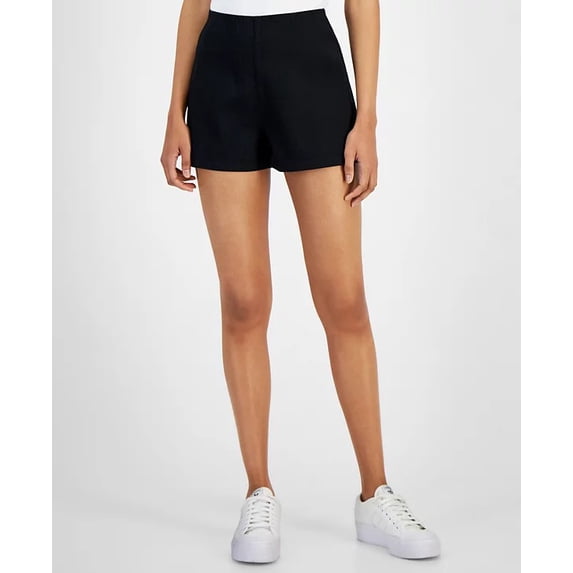 Tinseltown WASHED BLACK Women's Juniors' High-Rise Pull-on Hot Short, US X-Large