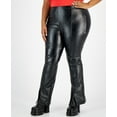 thumbnail image 1 of Tinseltown Women's Plus Size Slit-Cuff Flare-Leg Pants Black 3X B4HP, 1 of 3