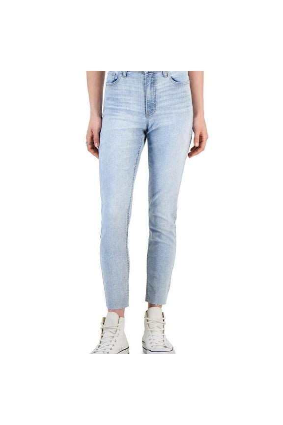 Womens Cut-Hem Skinny Fit Jeans, Blue, Juniors, 11