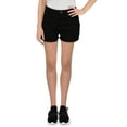 thumbnail image 1 of Tinseltown Juniors Frayed Denim Shorts Black 7, 1 of 2