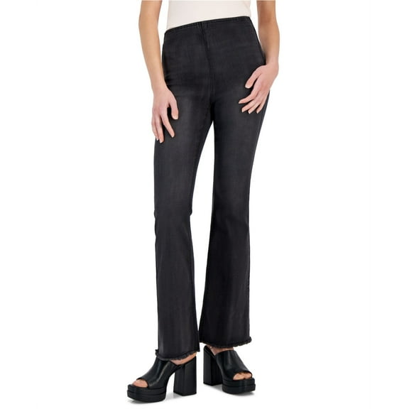 Tinseltown Womens Flare Leg Stretch Jeans, Black, Juniors, 3