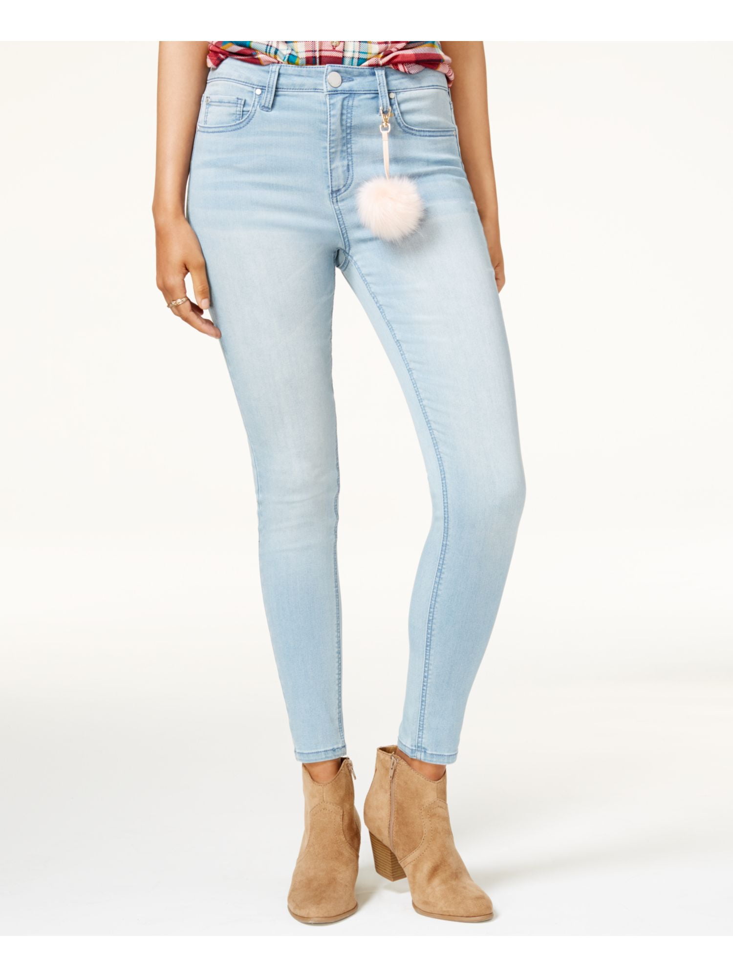 Tinseltown Womens Juniors Denim Stretch Skinny Jeans Blue 5