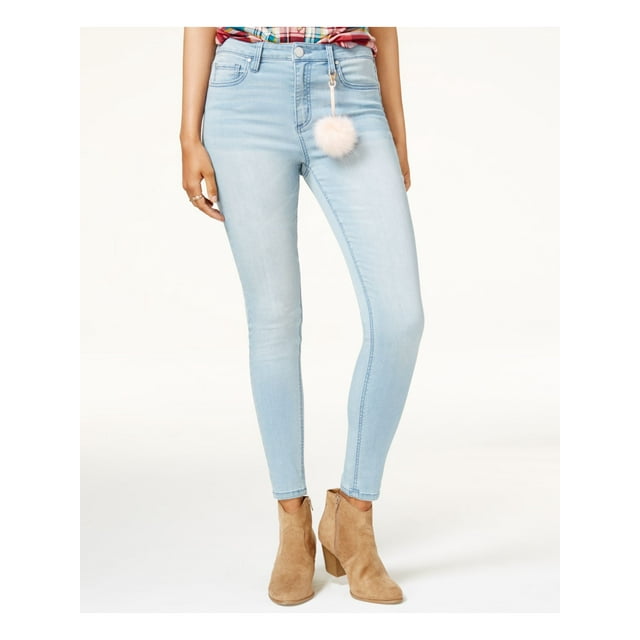 Tinseltown Womens Juniors Denim Stretch Skinny Jeans Blue 5