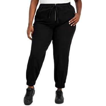 Tinseltown Womens Plus Juniors High Rise Jogger Jeans