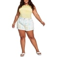 thumbnail image 1 of Tinseltown Womens Plus Mini High Rise Denim Shorts, 1 of 2