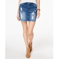 thumbnail image 1 of Tinseltown Womens Ripped Denim Skirt, Blue, Juniors, 9, 1 of 1