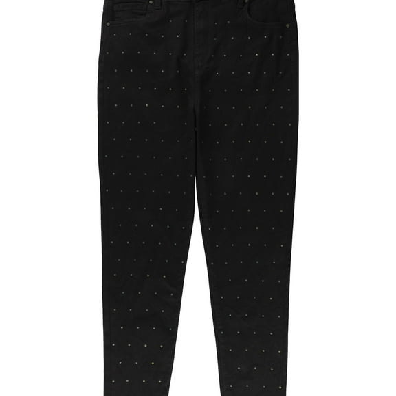 Tinseltown Womens Studded Skinny Fit Jeans, Black, Juniors, 0