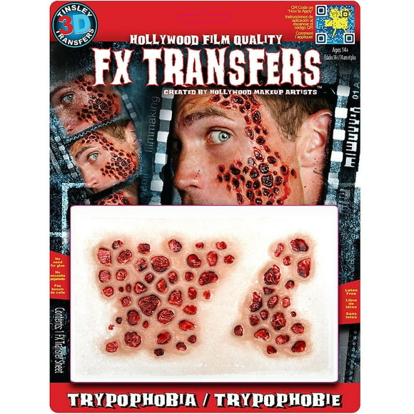 Tinsley Tattoos DFFXTM525 Trypophobia Large FX Transfer Tattoo