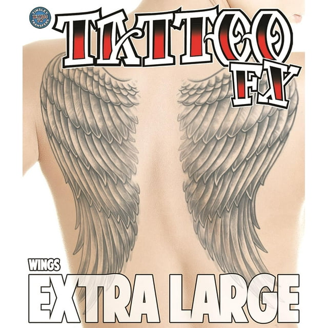 Tinsley Transfers Angel Wings Temporary Tattoo FX Costume Kit, Extra Large