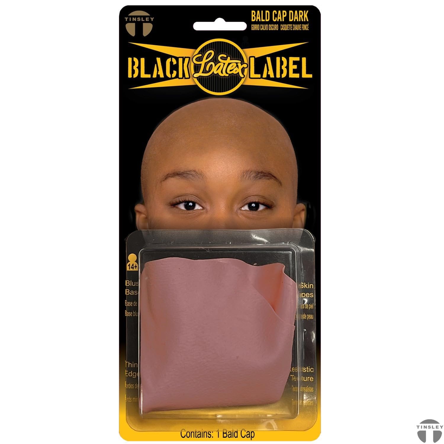Tinsley Transfers Dark Brown Bald Cap Black Label Latex - Walmart.com