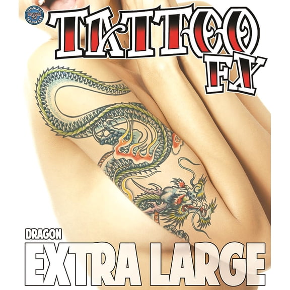 Tinsley DFXL703 Tinsley Transfers Extra Large Dragon Temporary Tattoo