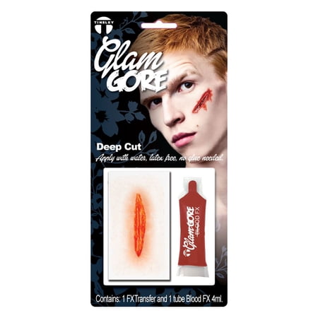 Tinsley Transfers Medium Glam Gore 3D FX Transfer Kit - Deep Cut, Latex Free Prosthetic