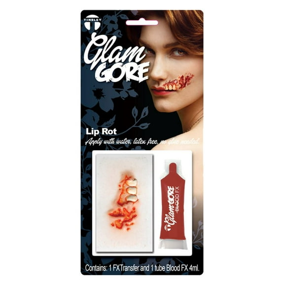 Tinsley Transfers Medium Glam Gore 3D FX Transfer Kit - Lip Rot, Latex Free Prosthetic