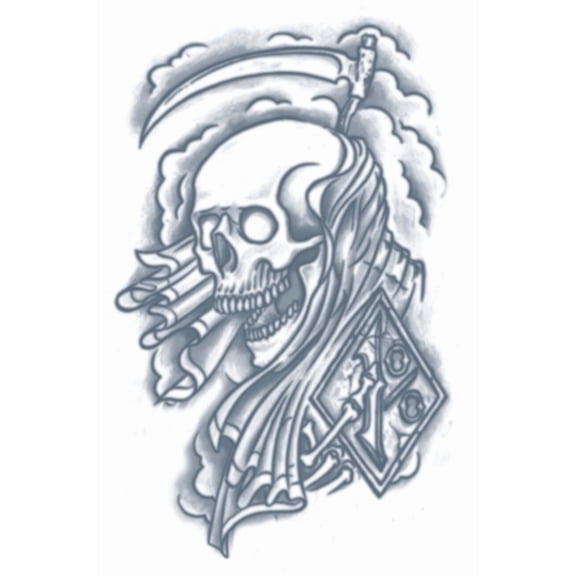 Tinsley Transfers Prison Life Reaper Of Death Tattoo Costume Accessory