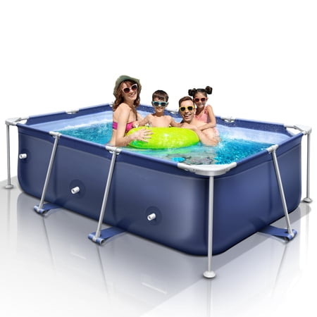 Tinsun 9'8" X 79" X 26" Rectangular Frame Above Ground Swimming Pool, Blue