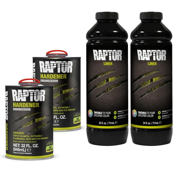 Tintable Urethane Spray-On Truck Bed Liner Kit, Protective, Durable Paint, For Tailgates & Trucks, Vehicle Undercoating, Quart Kit