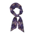 thumbnail image 1 of Tinted Cloth Long Strip Silk Scarf 46.9in×3.1in Soft, Silky, Shiny, Dustproof And Sunscreen For Daily Out Date Travel Photos Purple Gold Marble, 1 of 6