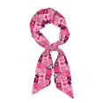 thumbnail image 1 of Tinted Cloth Long Strip Silk Scarf 46.9in×3.1in Soft, Silky, Shiny, Dustproof And Sunscreen For Daily Out Date Travel Photos Hotpink Geometric Patterns_2, 1 of 6