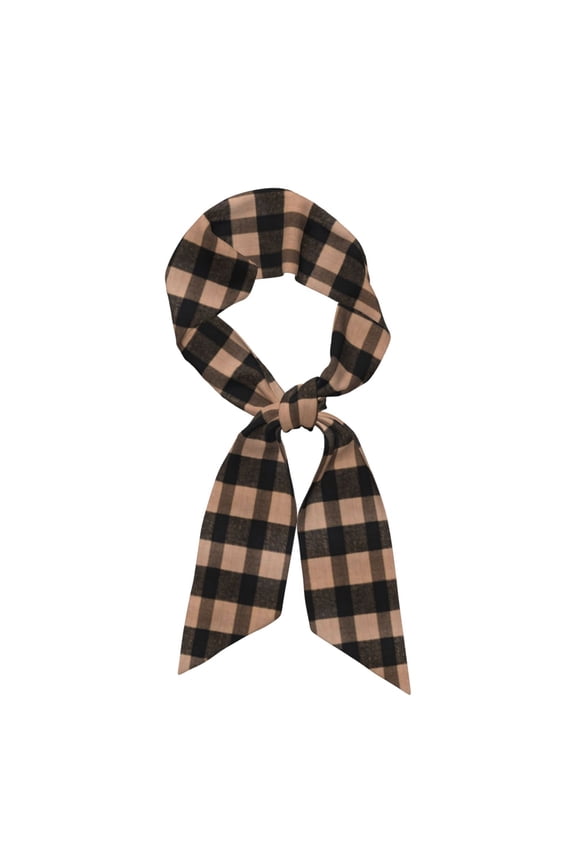 Tinted Cloth Long Strip Silk Scarf 46.9in3.1in Soft, Silky, Shiny, Dustproof And Sunscreen For Daily Out Date Travel Photos Saddlebrown Buffalo Plaid Check Tartan Scotland_1