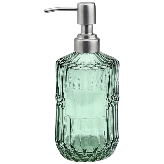 Tinted Glass Soap Dispenser, Refillable Pump Bottle for Kitchen and Bath, Elegant Lotion Dispenser for Hand Soap, Dish Soap and Countertop Style for Home and Everyday Use
