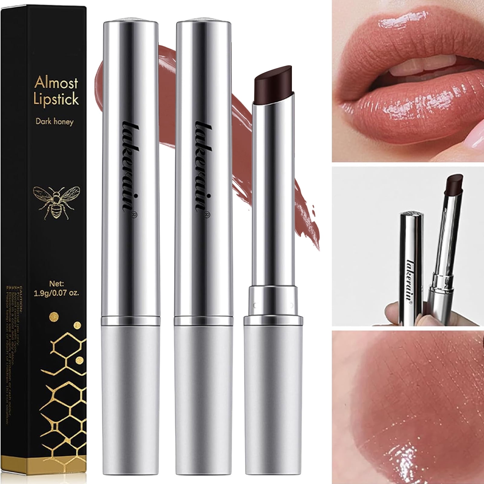 Getönter Lippenbalsam – 2 Stück, Feuchtigkeitsspendend, Nicht Klebend Mit Honigartigem Farbton