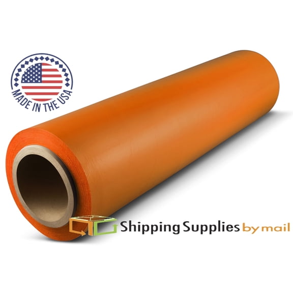 SSBM Orange Tinted Stretch Wrap 18 Inch x 1500 Feet 4 Rolls 63 Gauge Hand Shrink Film for Pallet Packaging Moving Wrapping