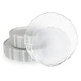 thumbnail image 1 of Exquisite Tinted 40-Piece Fancy Disposable Plastic Plates - Silver Rim, 1 of 7