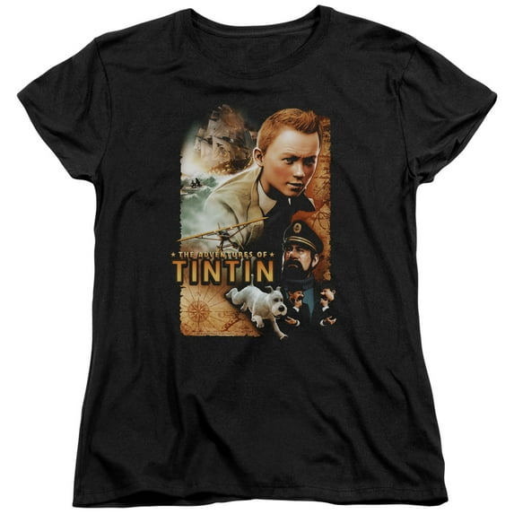 Tintin - Adventure Poster - Women's Short Sleeve Shirt - Small