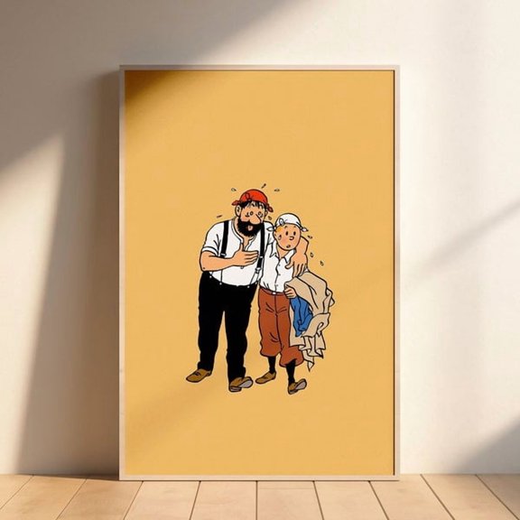 Tintin And Haddock Desert Wall Art Print