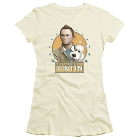Tintin - Buddies - Juniors Teen Girls Cap Sleeve Shirt - Small