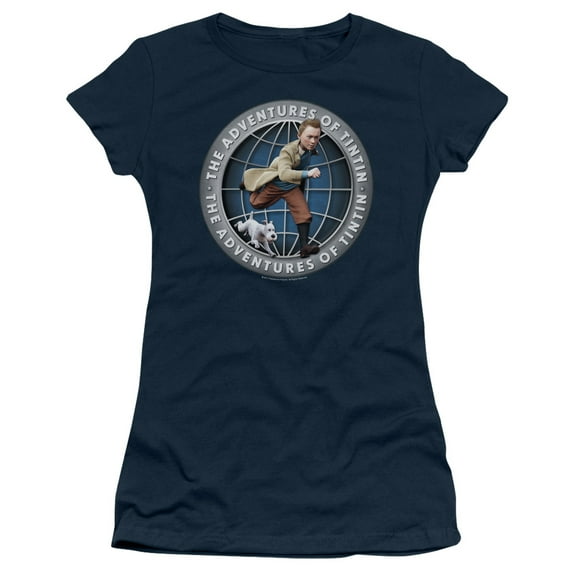 Tintin Globe Junior Women's T-Shirt Sheer Navy