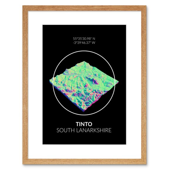 Tinto Mountain Topography Lanarkshire Scotland Framed Art Print