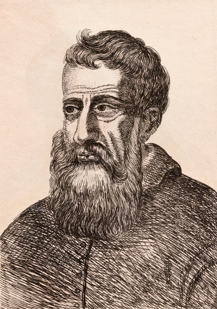Tintoretto 1518 - 1594 Venetian Artist From 75 Portraits Of Celebrated Painters From Authentic Originals Etched By James Girtin Published London 1817 Canvas Art - Ken Welsh Design Pics (24 x 34)