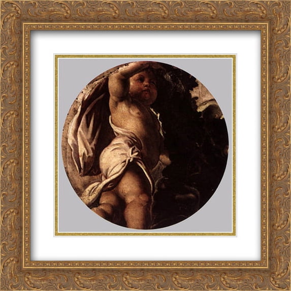 Tintoretto 2x Matted 20x20 Gold Ornate Framed Art Print 'Autumn'