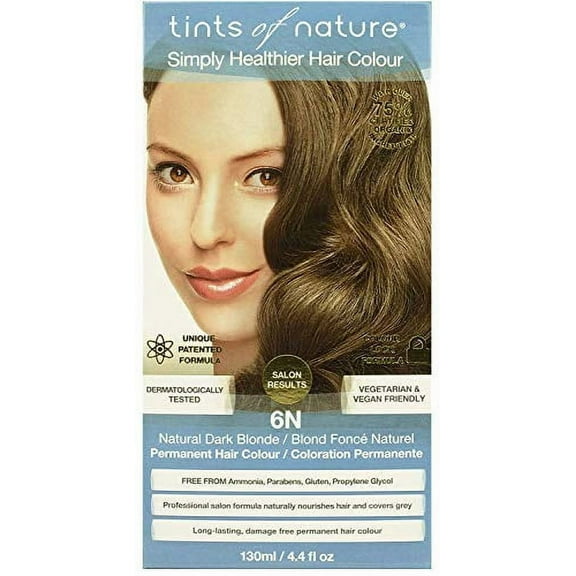 Tints Of Nature 6N Natural Dark Blonde Permanent Hair Colour, 4.4 oz