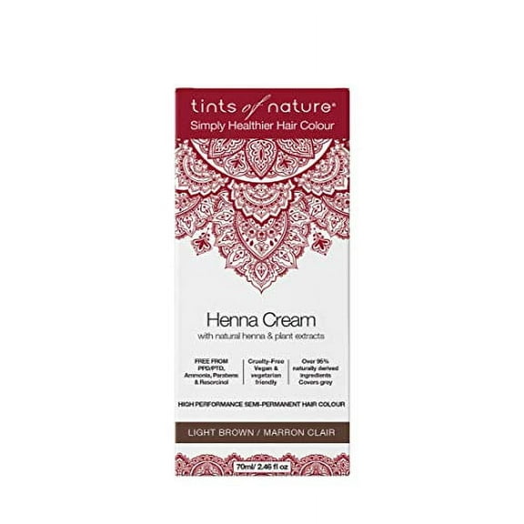 Tints of Nature Semi-Permanent Henna Cream Hair Colour Light Brown, 2.46 oz