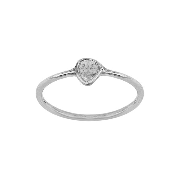 Mooneye Tiny 0.10 CTW Natural Slice Polki Diamond Handmade Women Wedding Ring 925 Sterling Silver