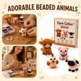 thumbnail image 1 of Tiny 3D Beaded Animal DIY Kit, 4-Piece Handmade Beading Craft Set for Beginners, Cute Bead Art Mini Desk Decor Gift (Farm Cuties), 1 of 6