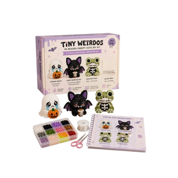 Tiny 3D Beaded Animal DIY Kit – Beginner Friendly Handmade Bead Art Set, Cute Mini Animal Decor Gift for Craft Lovers EMOTIONAL MONSTER