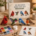 thumbnail image 1 of Tiny 3D Beaded Animal DIY Kit – Beginner Friendly Handmade Bead Art Set, Cute Mini Animal Decor Gift for Craft Lovers Teens, 11 StylesBackyard Birds, 1 of 9