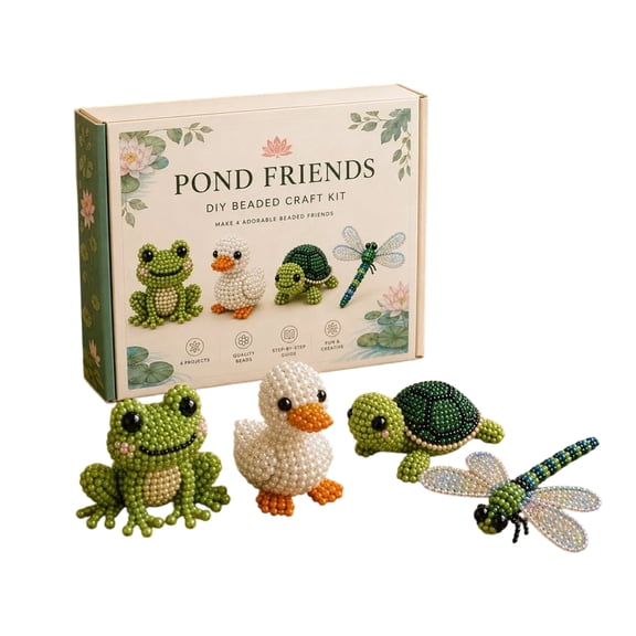 Tiny 3D Beaded Animal DIY Kit – Beginner Friendly Handmade Bead Art Set, Cute Mini Animal Decor Gift for Craft Lovers Teens Backyard Birds (Set 4PCS)