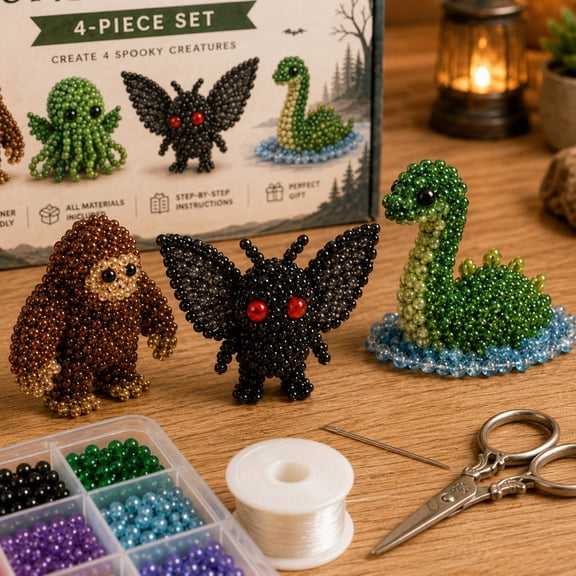 Tiny 3D Beaded Animal DIY Kit – Beginner Friendly Handmade Bead Art Set, Cute Mini Animal Decor Gift for Handcraft Hobby Lovers Monsters