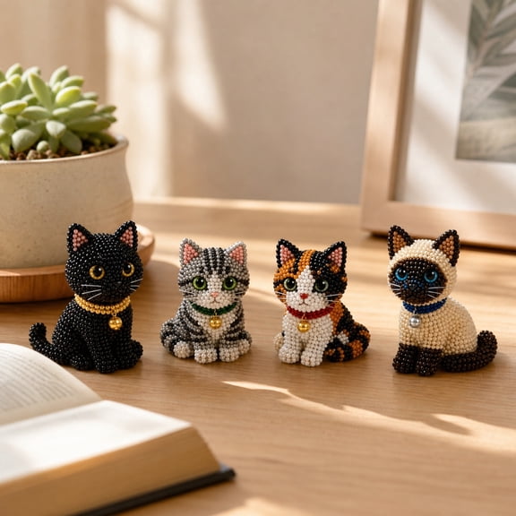 Tiny 3D Beaded Animal DIY Kit, Beginner Friendly Handmade Bead Craft Set, Cute Mini Animal Ornament Gift for Teens Craft Enthusiasts, 17 Forest Animal Styles DIY Kit for Best Friend