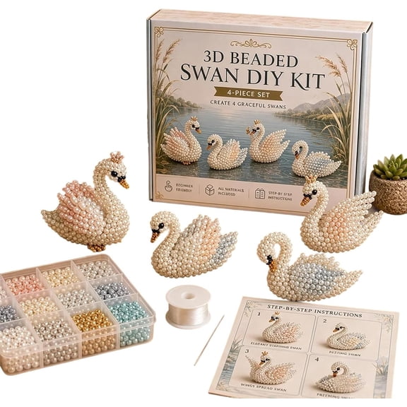 Tiny 3D Beaded Animal DIY Kit, DIY Bead Embroidery Kit, 3D Animal Themed Beadwork Kit for Beginners & Craft Enthusiasts (Backyard Birds)