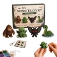 thumbnail image 1 of Tiny 3D Beaded Animal DIY Kit Easy DIY Beading Embroidery Kit with 4 Cute Designs, 3D Animal Themed Beadwork Kit for Beginners & Craft Enthusiasts, with Instructions(Cryptid & Monster), 1 of 7