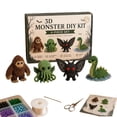 thumbnail image 1 of Tiny 3D Beaded Animal DIY Kit, Easy DIY Beading Embroidery Kit with 4 Cute Designs, 3D Animal Themed Beadwork Kit for Beginners & Craft Enthusiasts, with Instructions(Cryptid & Monster), 1 of 7