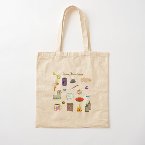 Tiny Adventure Time Random Items Cotton Tote Bag Canvas Tote Bag, Family Gift For Mother, Her
